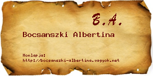 Bocsanszki Albertina névjegykártya